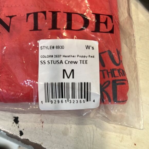 Southern Tide Womens Poppy Red Southern Tide Crew pocket T shirt - Picture 4 of 8